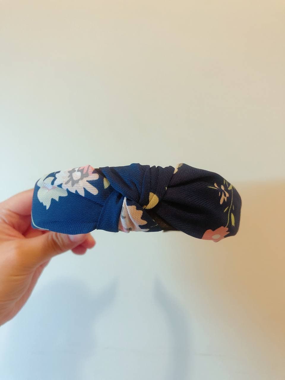 韓式人工髮箍- 深藍配花花髮箍