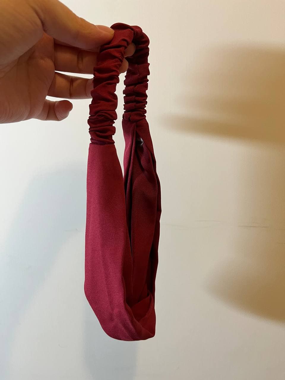 韓式人工髮帶 - 淨色(紅色)