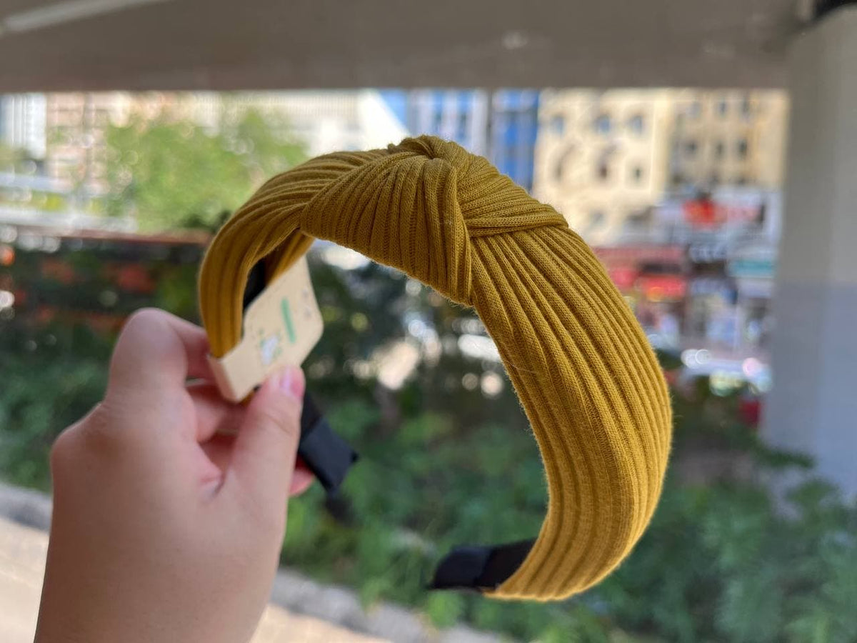 韓式人工髮箍- 黃色淨色髮箍