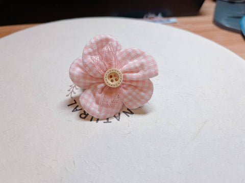 韓式小童人工髮夾 - 淺粉紅小花