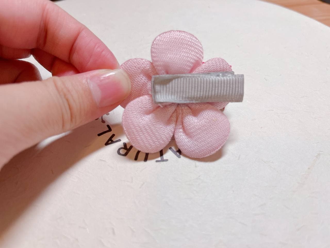 韓式小童人工髮夾 - 粉紅花