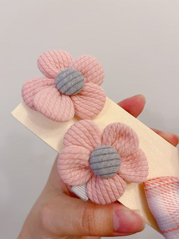 韓成小童髮夾套裝 - 3件(粉紅色)