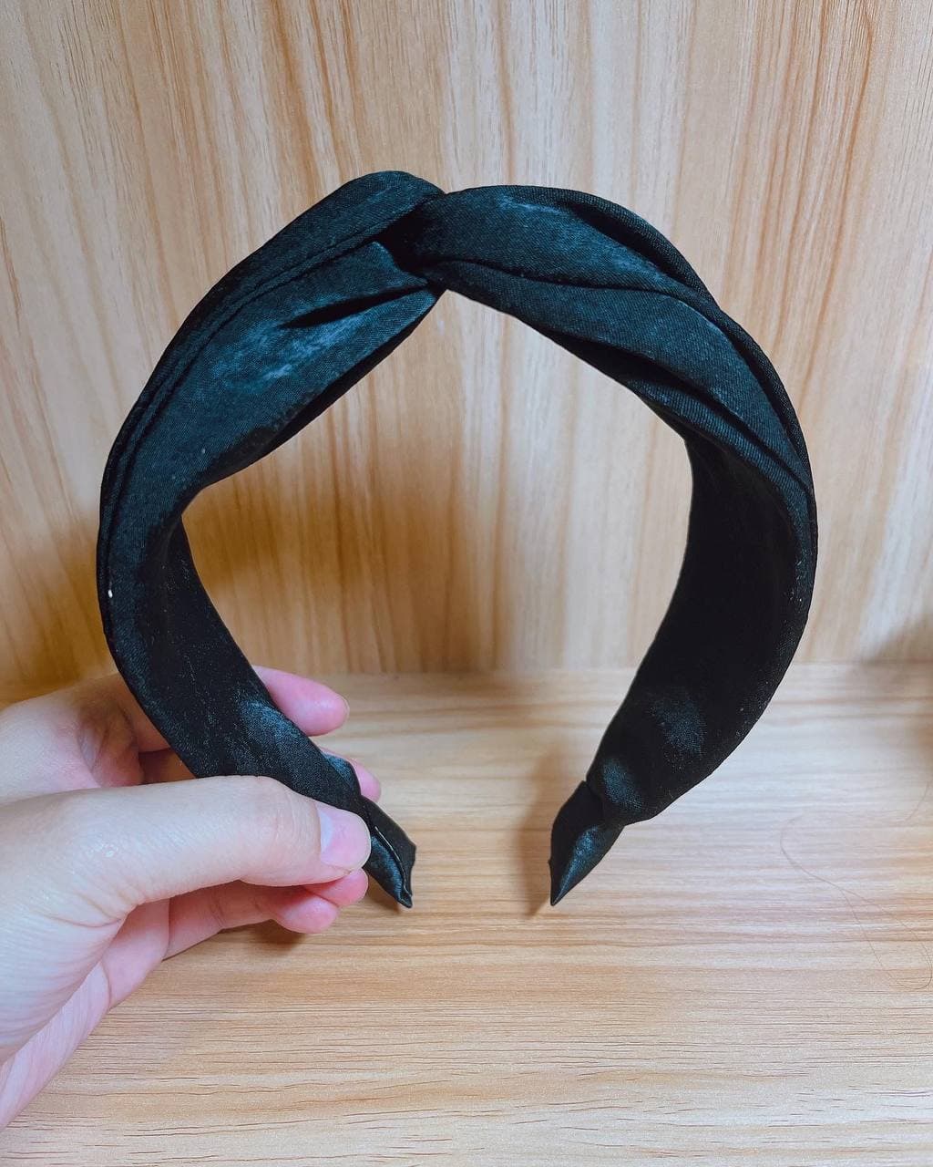 韓式人工髮箍-  黑色絨面髮箍