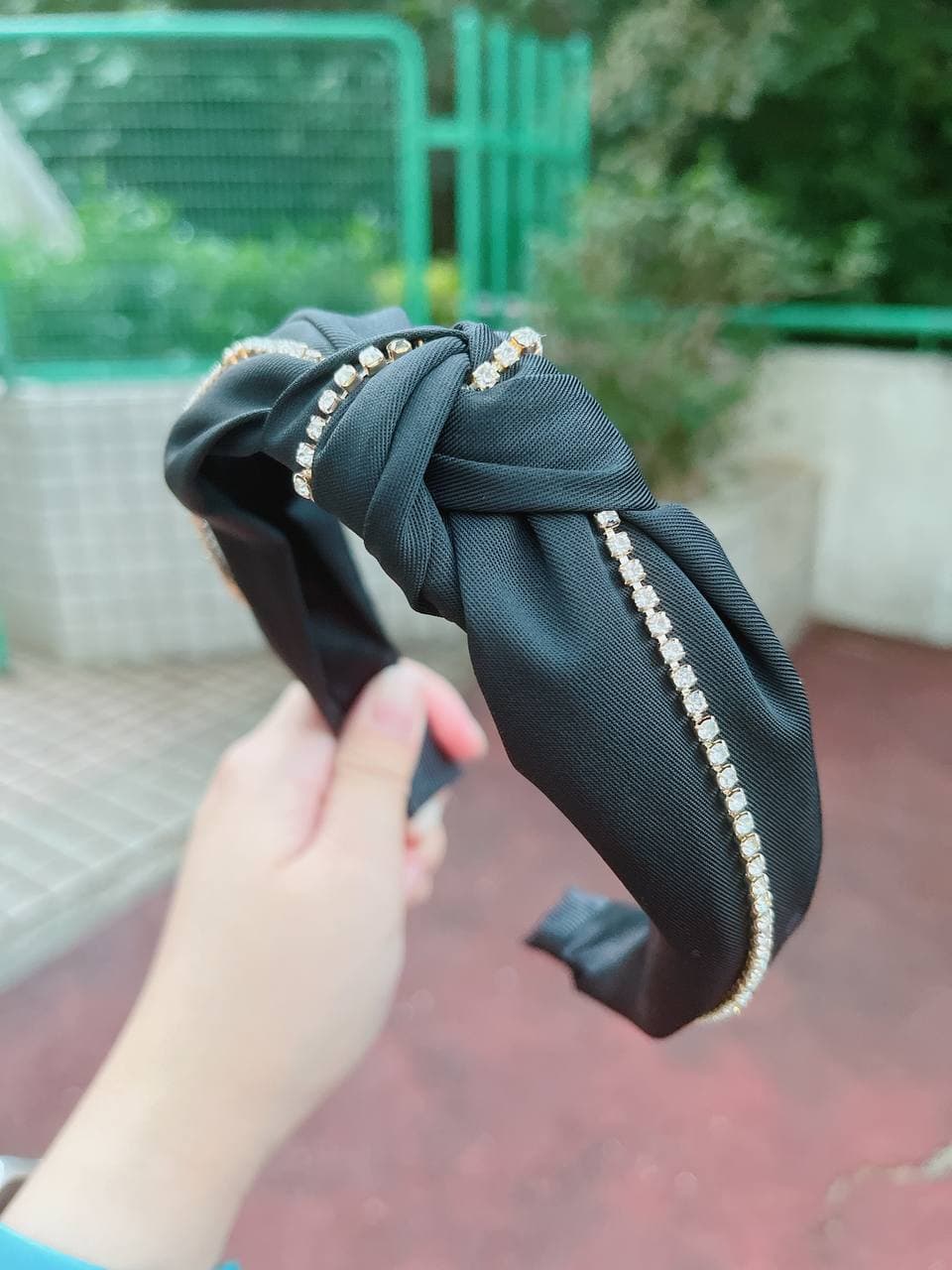 韓式人工髮箍-  黑色閃石髮箍